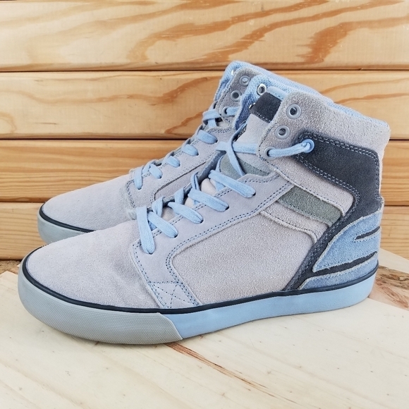 RARE TWEAK Sneakers Suede/Leather Lace-up Unisex Men's 8 / Women's 9.5 Blue Gray - Picture 2 of 11
